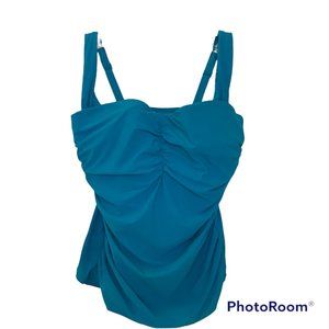Profile by Gottex Women's Turquoise Tankini Top, Size 38E